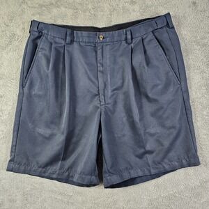 Haggar Generations‎ Golf Shorts Men's 38 Pleated Micro Polyester Blue Comfort